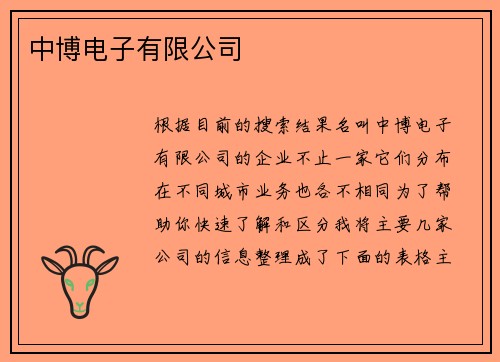 中博电子有限公司